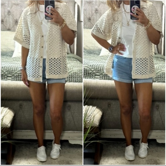 New🩷 Open knit oat button cardigan - Picture 5 of 9